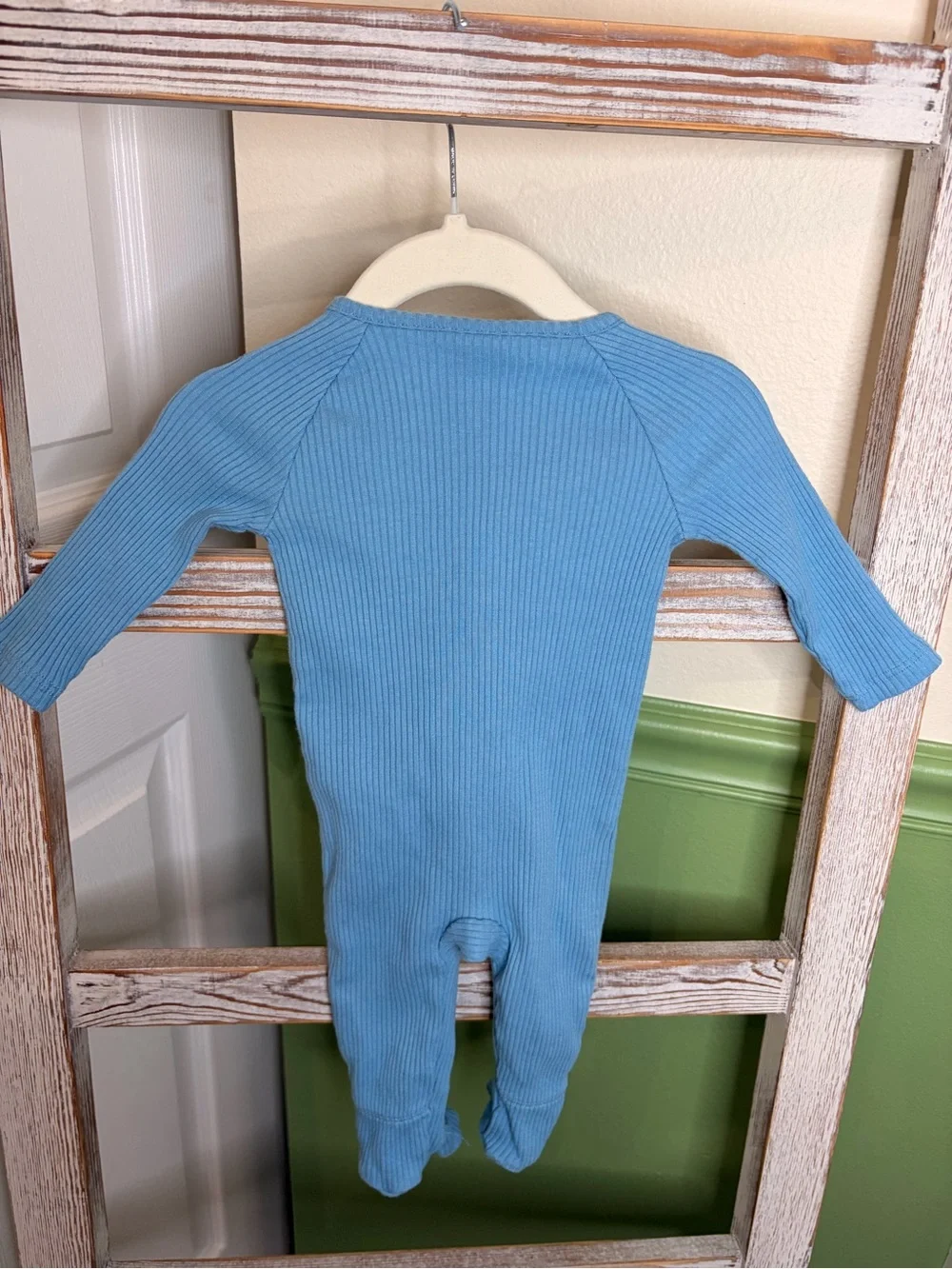 💙 Okie Dokie Baby Boys 3M Ribbed Footed Single Zip Sleepers Blue 2 Pack